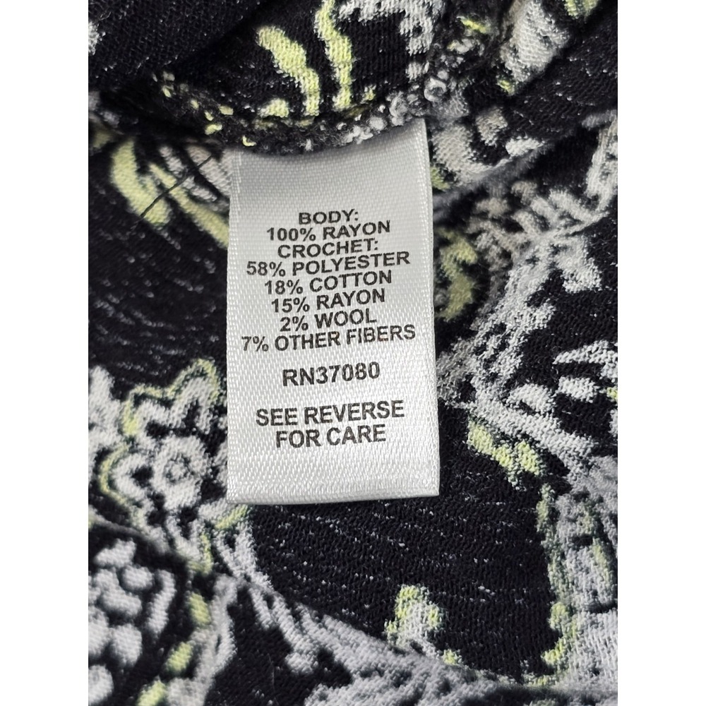 Cato Womens Tank Top Size 22/24W Crocheted Yoke Sleeveless Paisley Peasant Boho - Picture 13 of 15